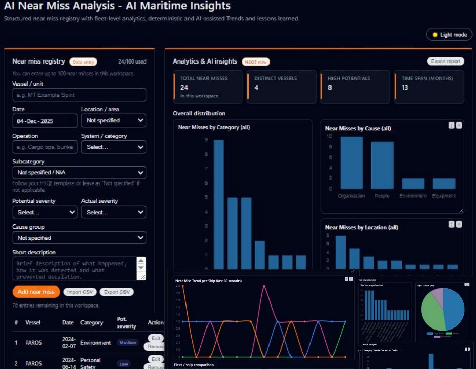 AI Near Miss Analysis demo poster